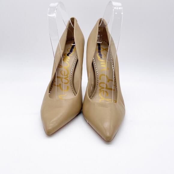Sam Edelman Women's Hazel Pointed Toe Pump Pointed Toe Nude Leather Size 9 - Picture 3 of 12